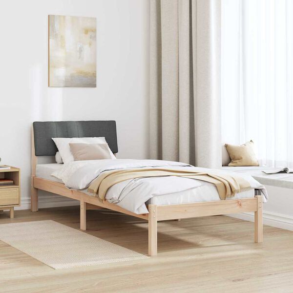 vidaXL Estrutura da cama castanho e cinzento-escuro 75 x 190 cm