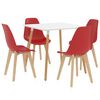 vidaXL 5 pcs conjunto de jantar vermelho