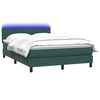 vidaXL Cama box spring c/ colch&atilde;o e LED 160x220 cm veludo verde-escuro