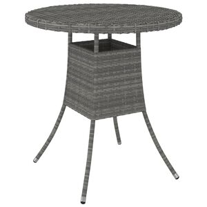 vidaXL Mesa para jardim 70x70x73 cm vime PE cinzento