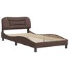 vidaXL Estrutura de cama sem colch&atilde;o Hvar 100x200cm couro artificial castanho