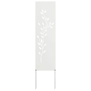 vidaXL Tela de Privacidade para Jardim Floral Branco 32 x 140 cm
