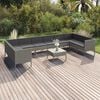 vidaXL 11 pcs conjunto lounge de jardim c/ almofadões vime PE cinzento