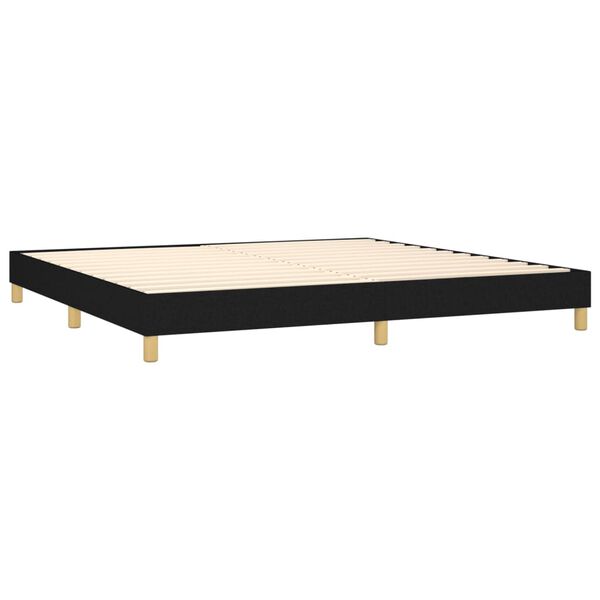 vidaXL Cama com molas/colch&atilde;o 200x200 cm tecido preto