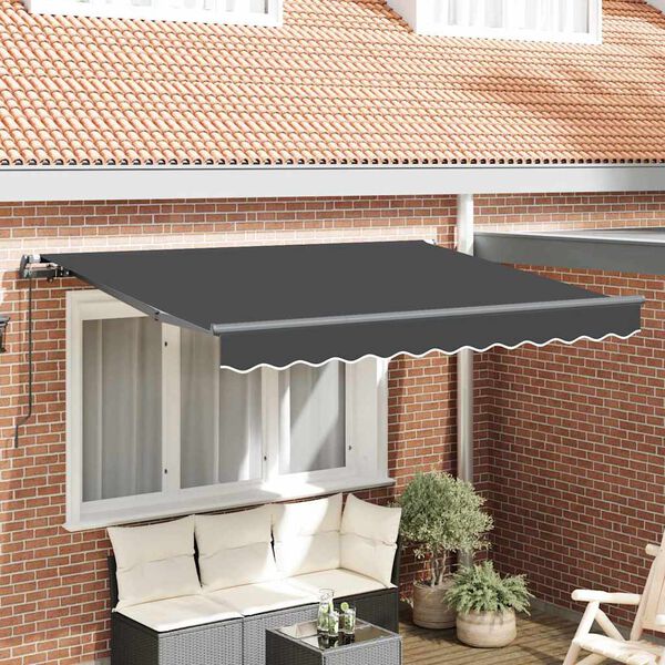vidaXL Toldo Retr&aacute;til Manual Antracite 300 x 200 cm tecido