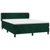 vidaXL Cama com molas/colch&atilde;o 140x200 cm veludo verde-escuro