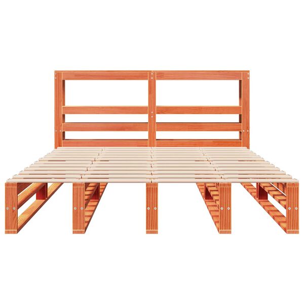 vidaXL Cama sem colch&atilde;o 120x200 cm madeira pinho maci&ccedil;a castanho-mel