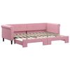 vidaXL Sof&aacute;-cama com gavet&atilde;o 80x200 cm veludo rosa