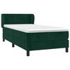 vidaXL Cama com molas/colch&atilde;o 100x200 cm veludo verde-escuro