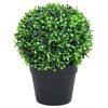 vidaXL Plantas bolas de buxo artificiais c/ vasos 2 pcs 32 cm verde