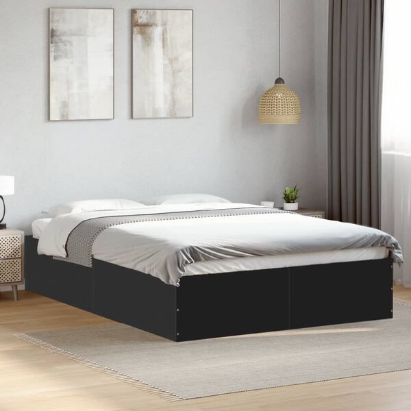 vidaXL Estrutura de cama 120x190 cm derivados de madeira preto