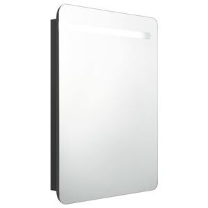 vidaXL Arm&aacute;rio espelhado p/ casa de banho LED 60x11x80 cm preto