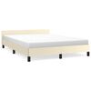 vidaXL Estrutura cama c/ cabeceira sem colch&atilde;o 140x190 cm creme