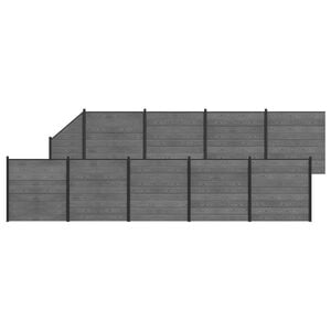 vidaXL Conjunto de Cercas 10 unid. 1657 x 186 cm WPC e Alum&iacute;nio