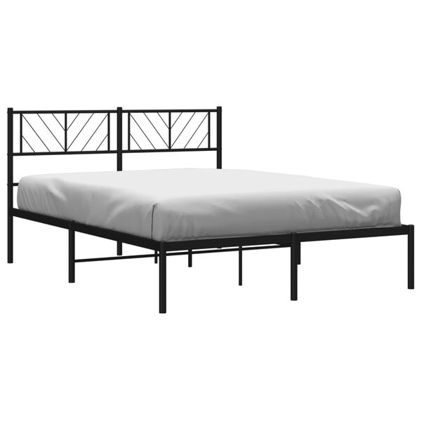 vidaXL Estrutura de cama com cabeceira 140x190 cm metal preto