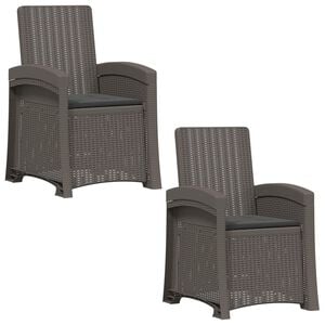 vidaXL Cadeira de Jardim Reclin&aacute;vel com Apar&ecirc;ncia de Rattan 2 pcs