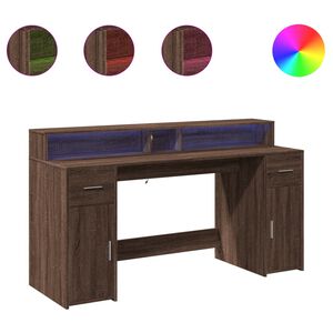 vidaXL Secret&aacute;ria c/ luzes LED derivados de madeira carvalho castanho