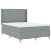 vidaXL Cama Box com fitas LED Cinzento-claro 140 x 190 cm tecido