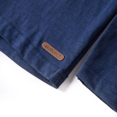 T-shirt de manga comprida para criança azul-marinho mesclado 92