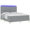 vidaXL Cama Box Spring LED Cinzento-claro 180 x 200 cm tecido