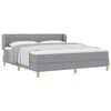 vidaXL Cama Box com colch&atilde;o Cinzento-claro 180 x 200 cm tecido