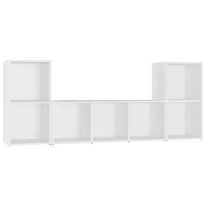 vidaXL 3 pcs conjunto de m&oacute;veis para TV contraplacado branco