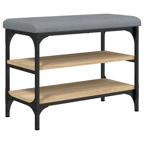 vidaXL Banco sapateira 62x32x47 cm derivados madeira carvalho sonoma