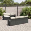 vidaXL Conjunto de Sof&aacute; de Jardim 8 pcs Preto Rattan Sint&eacute;tico