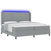 vidaXL Cama Box Spring LED Cinzento-claro 200 x 200 cm tecido