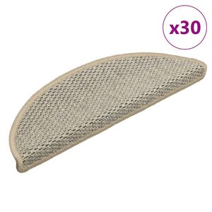 vidaXL Tapetes escada adesivos aspeto sisal 30pcs 56x17x3cm
