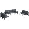 vidaXL Conjunto de Sof&aacute; de Jardim 7 unid. Preto A&ccedil;o