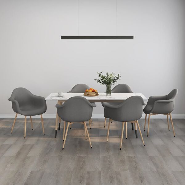 vidaXL Cadeiras de jantar 6 pcs tecido cinzento-claro