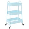 vidaXL Carrinho de arruma&ccedil;&atilde;o 3 camadas 42x41,5x77 cm a&ccedil;o azul