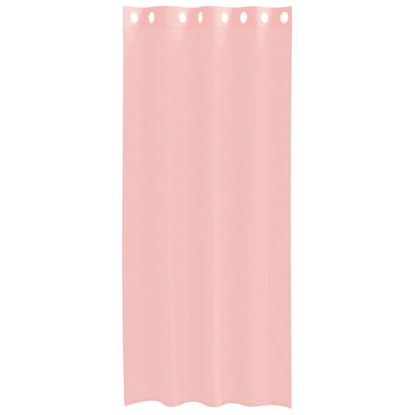 vidaXL Cortinas de voile com ilhós 2 pcs rosa 140x225 cm