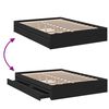 vidaXL Estrutura de cama c/ gavetas 135x190 cm derivados madeira preto