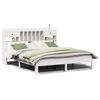 vidaXL Cama com estante sem colch&atilde;o 180x200 cm pinho maci&ccedil;o branco
