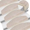 vidaXL Tapetes de escada 15 pe&ccedil;as 65x24x4 cm cinza-claro semicircular grande