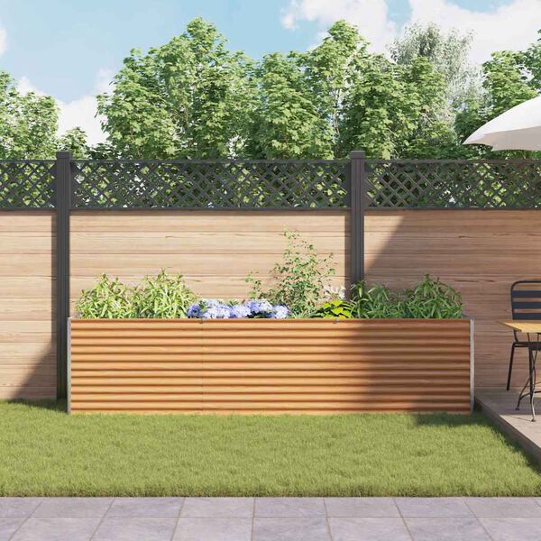 vidaXL Canteiro de jardim elevado 290 x 50 x 68 cm A&ccedil;o Galvanizado