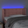 vidaXL Cabeceira de cama c/ luzes LED veludo 103x16x78/88 cm rosa
