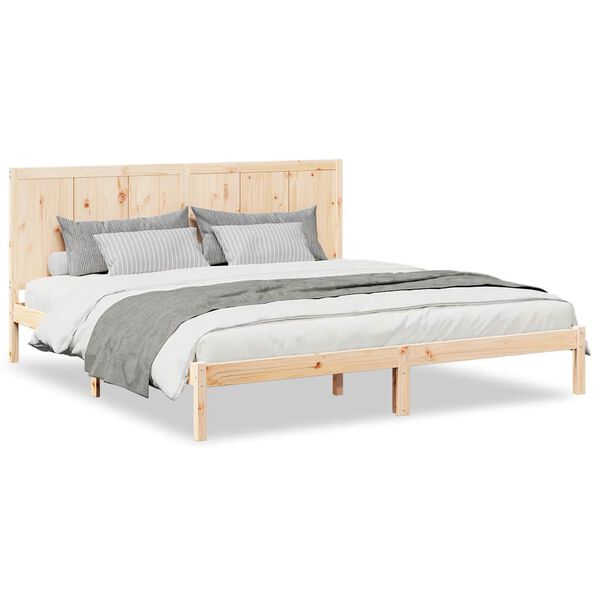 vidaXL Cama extra longa sem colch&atilde;o 200x220 cm madeira maci&ccedil;a