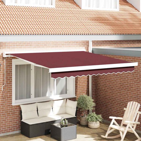 vidaXL Toldo retrátil manual 300x250 cm bordô