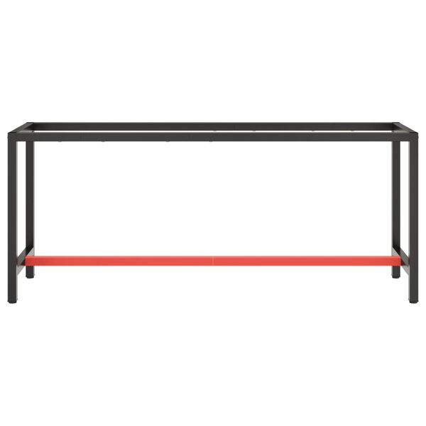 vidaXL Estrutura p/ bancada 190x50x79 cm metal preto e vermelho mate