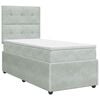 vidaXL Cama box spring com colch&atilde;o Cinzento-claro 100 x 200 cm Veludo