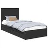vidaXL Cama com Armazenamento Preto 75 x 190 cm Derivados de Madeira