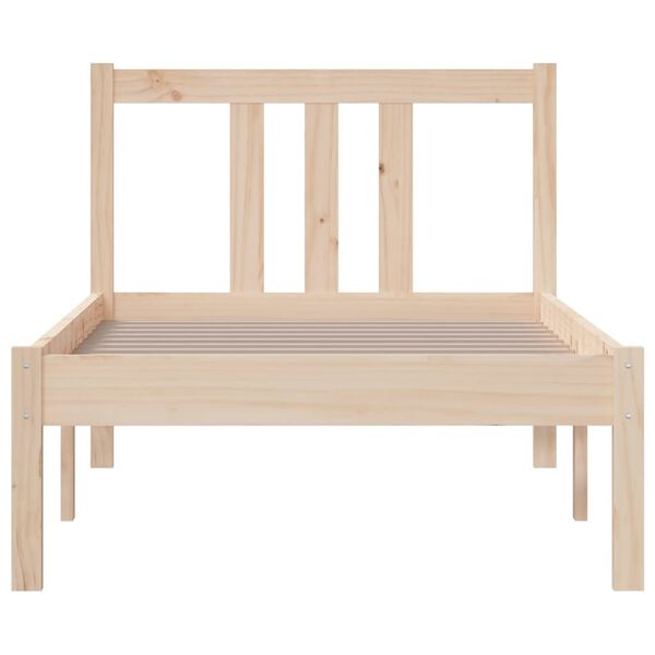 vidaXL Estrutura cama pequena solteiro 75x190 cm madeira maciça