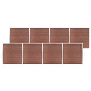 vidaXL Painel de veda&ccedil;&atilde;o para jardim 1391x186 cm WPC castanho