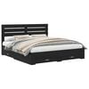 vidaXL Estrutura da Cama com gaveta Carvalho Preto 180 x 200 cm