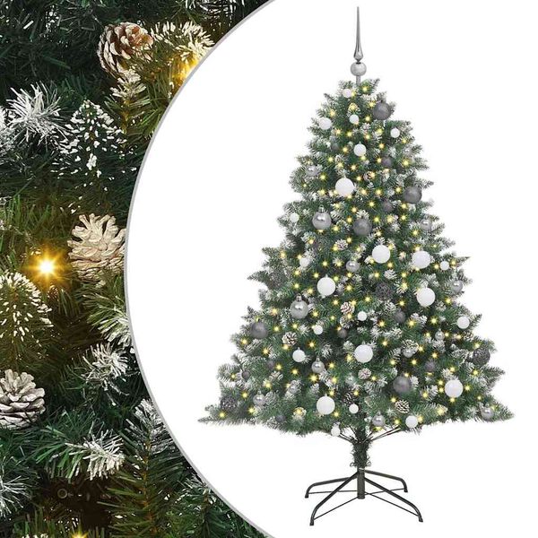 vidaXL &Aacute;rvore de Natal Artificial Verde 180 cm PVC, Pl&aacute;stico e A&ccedil;o
