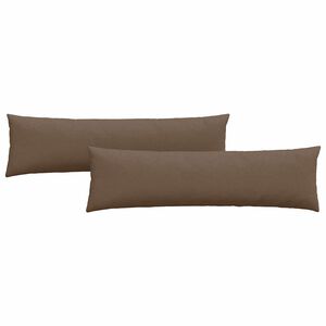 vidaXL Travesseiros de Sof&aacute; 2 pcs Castanho 145 x 40 cm tecido