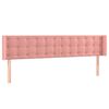 vidaXL Cabeceira de cama c/ luzes LED veludo 203x16x78/88 cm rosa